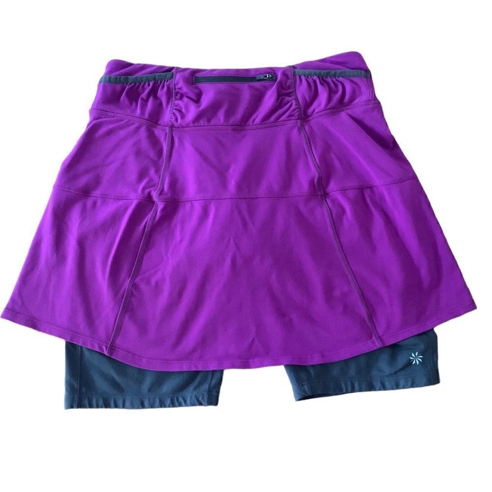Athleta Tall Purple Gray Tennis Cycling Skirt Built in Shorts Sz M Tall - Picture 2 of 7